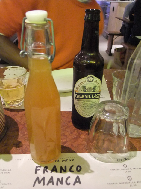 lemonade and beer at franco manca chiswick
