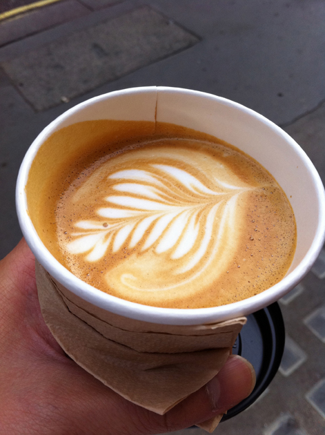 tapped and packed flat white