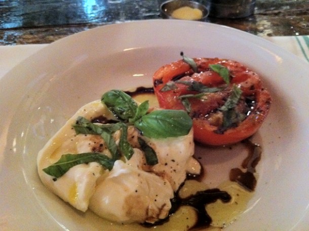 burrata and tomato salad at st anselm