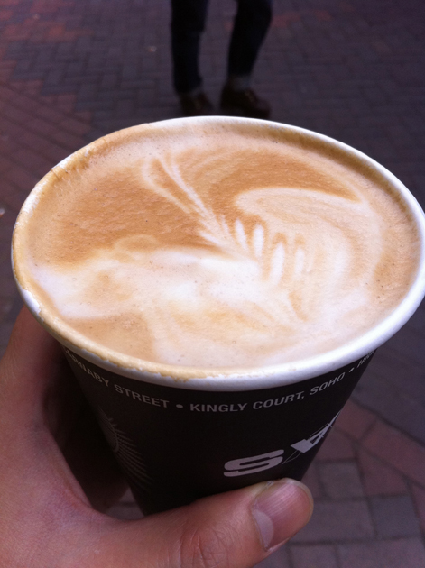 a flat white from sacred cafe ganton street