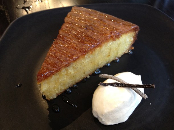 almond and polenta cake at bread street kitchen