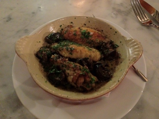 chicken wings and snails at magdalen