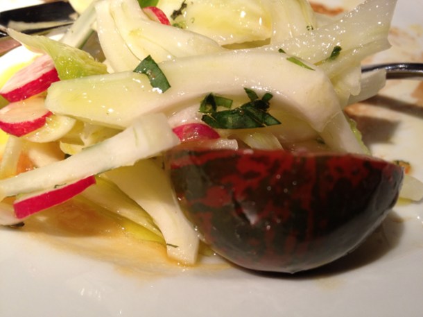 fennel radish cherry tomato salad at fino