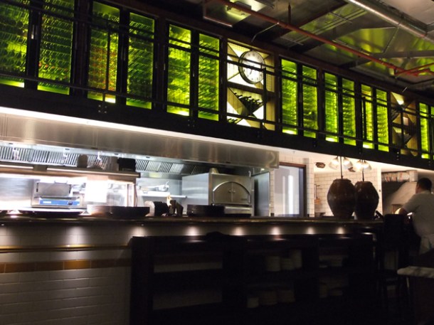 the partially visible kitchen at bread street kitchen