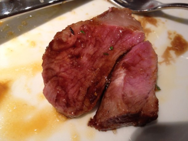 a slice of rump of lamb at fino