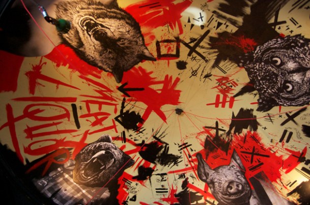 ceiling decor at meatliqour