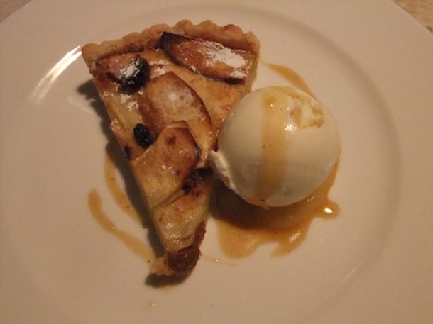 apple cake with honey ice cream at mele e pere