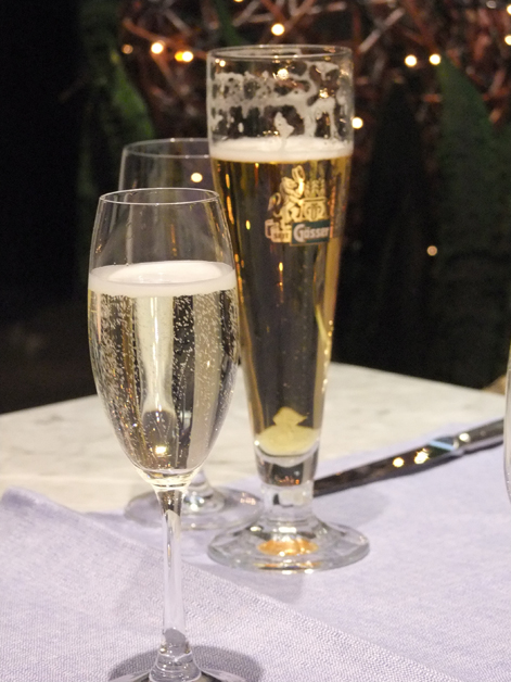 chardonnay and beer at mediterraneo vienna
