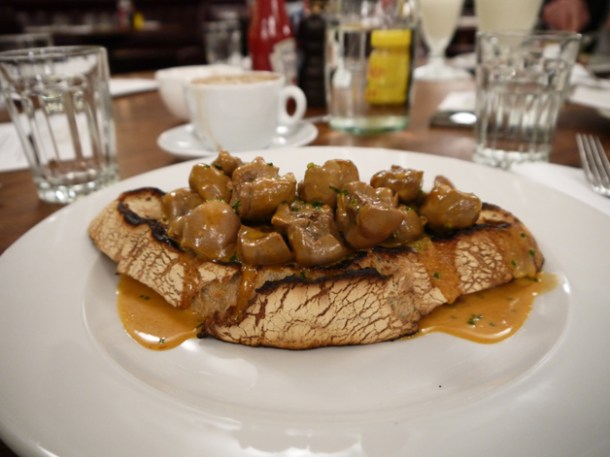 devilled veal kidneys on toast at hawksmoor guildhall breakfast