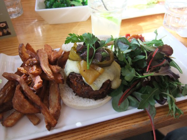 bean burger at food for friends