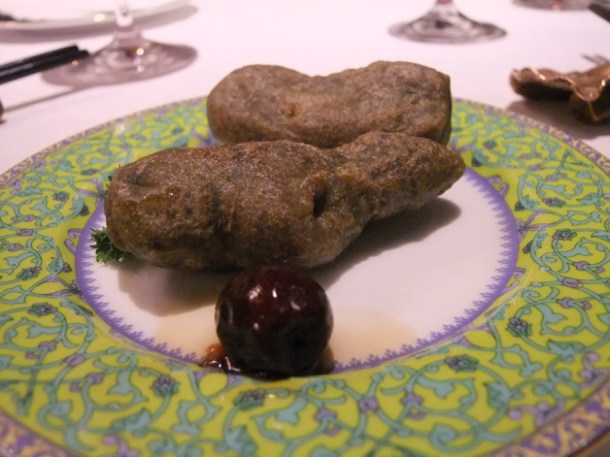deep fried yellow fish wrapped with green moss at soahc