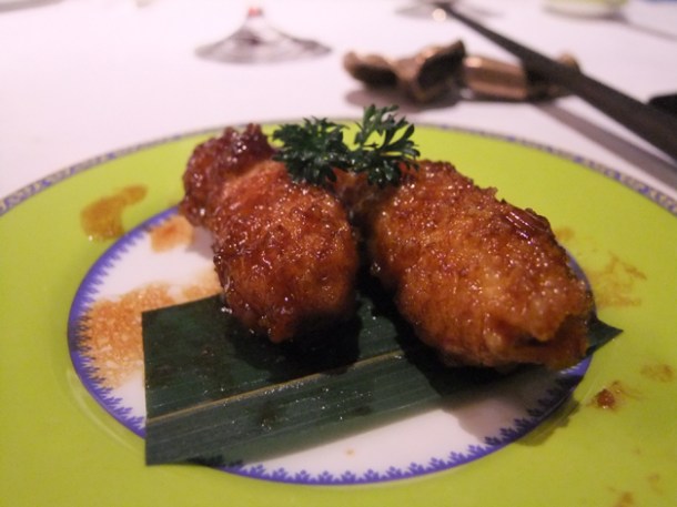 fried sweet and sour chicken rolls at soahc