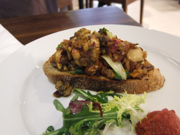 herring roe on toast at cinnamon soho