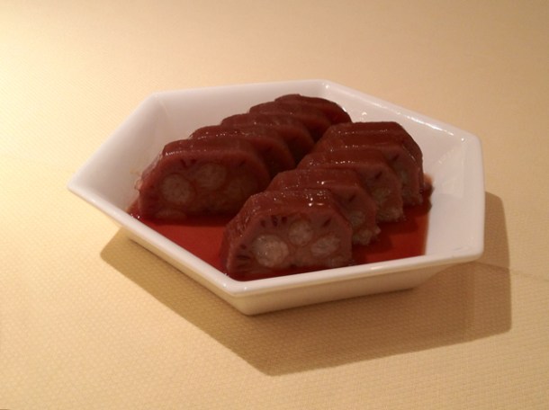 stuffed lotus roots at fook lam moon shanghai