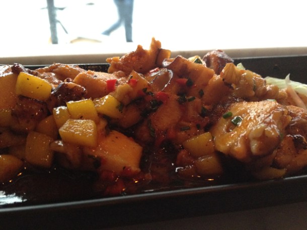 octopus with mango and walnuts at tapasia