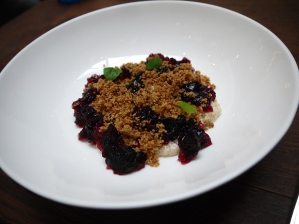 andean kiwicha with sheep's milk, purple corn and pineapple jelly with a cinnamon crust at lima fitzrovia