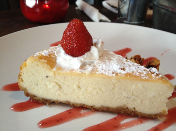 baked cheesecake at duke's brew and que