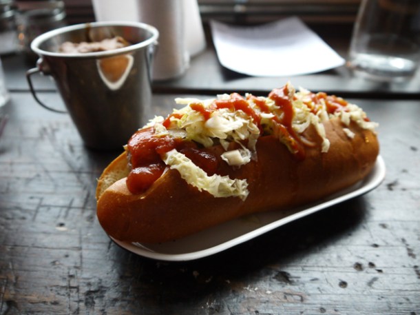 dachshund hot dog at dach and sons