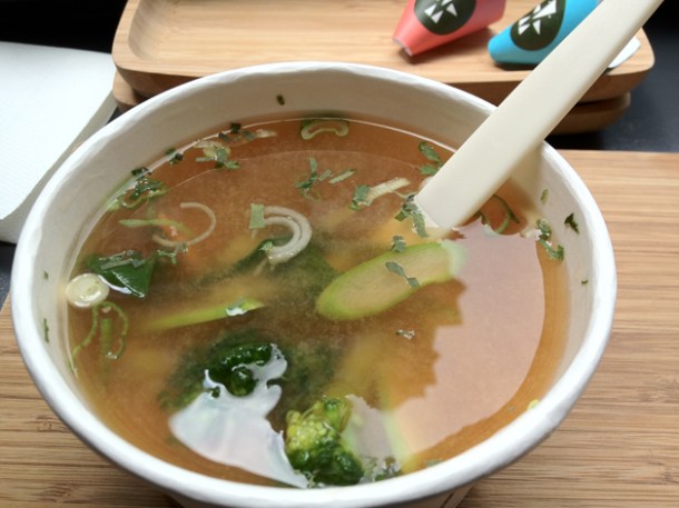 vegetable miso soup at yoobi