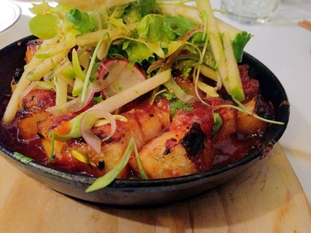 pork belly with apple salad at tapasia