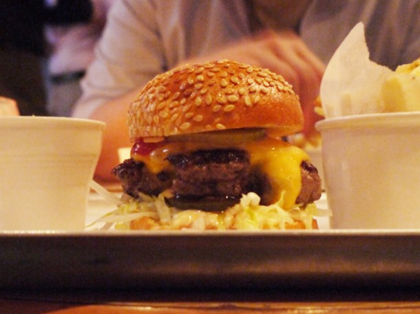 the club mini burger at the lucky chip slider bar