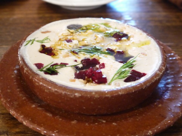 ajoblanco and beetroot at copita