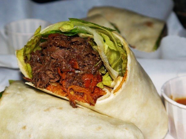 beef and sweet potato burrito at death by burrito at catch
