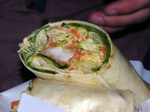 fish and coleslaw burrito at death by burrito at catch