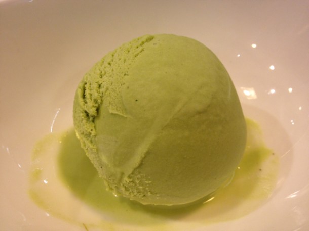 green tea ice cream at toku