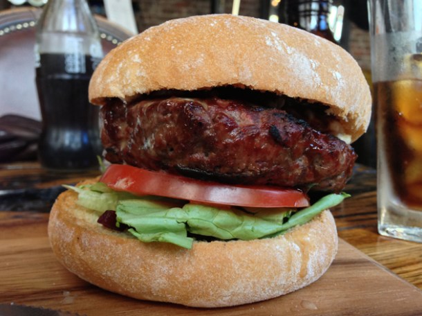venison burger with chocolate and quince sauce at burger breakout at the old crown