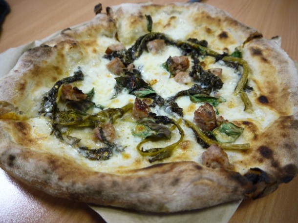 sausage and wild broccoli bianca pizza pilgrims