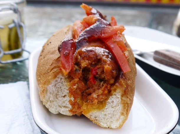 inside the chilli dog at dach and sons