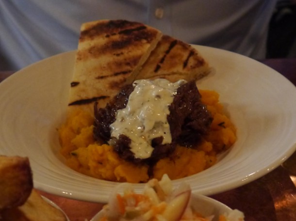 pulled featherblade steak at beard to tail