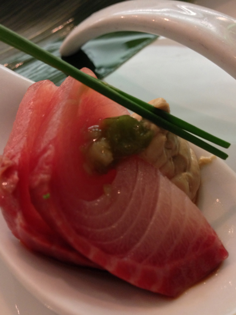 yellowtail sashimi at dinings