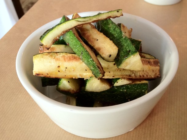 courgettes roasted in saffron oil at season