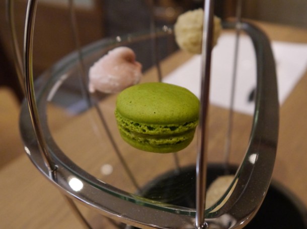 lime macaron petit fours at bo london