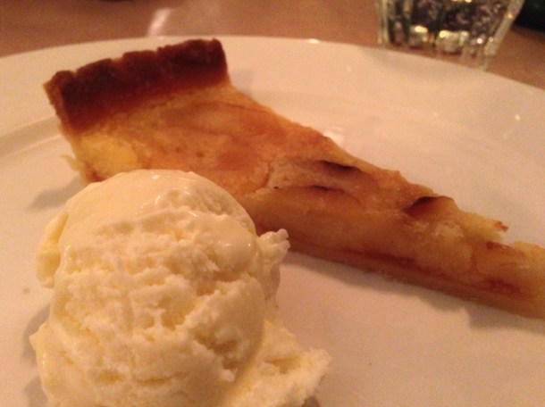 parsnip tart with vodka ice cream at season