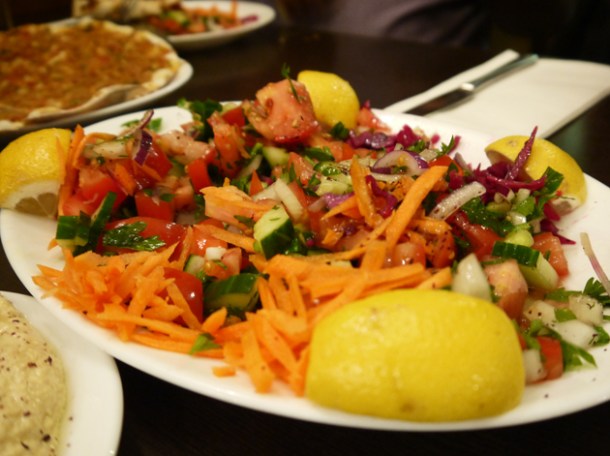 complimentary salad at yayla green lanes