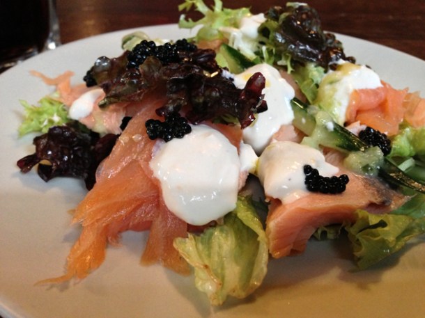 smoked salmon salad from wild game co
