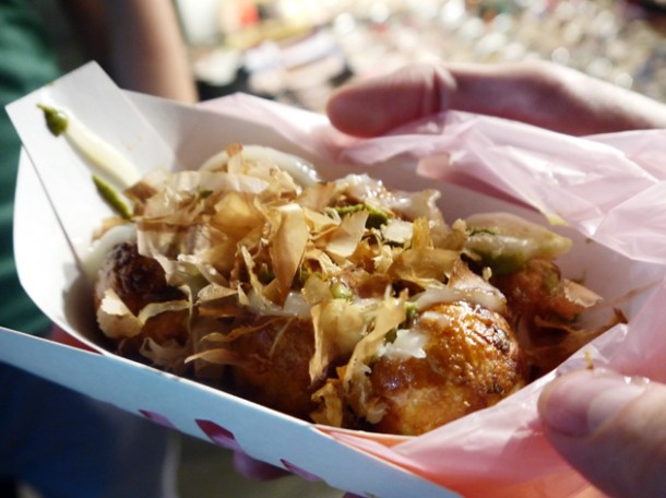 octopus balls at shilin night market taipei