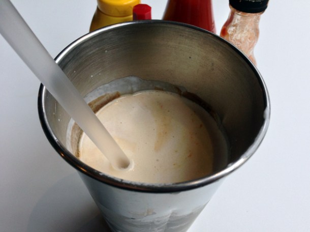 salted caramel milkshake at burger and shake