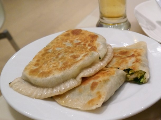 pillow of pan fried shrimp and chives at beijing noodle no 9
