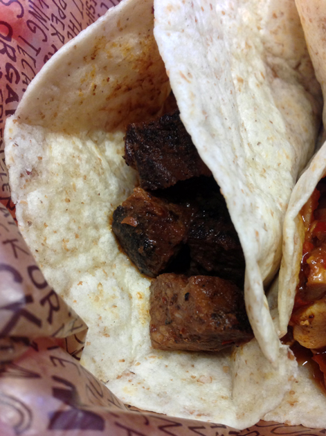 beef taco at chipotle