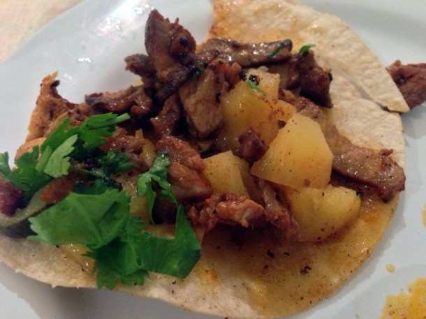 pork al pastor taco at el burrito