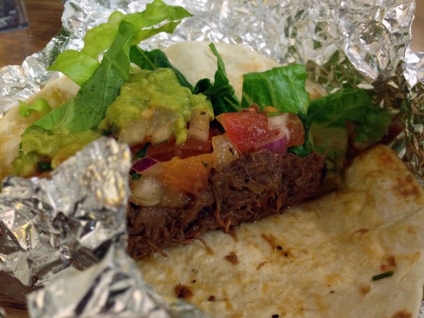 shredded beef taco at freebird