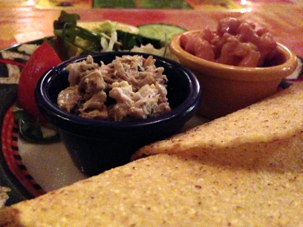 prawn and crab tacos at loco mexicano