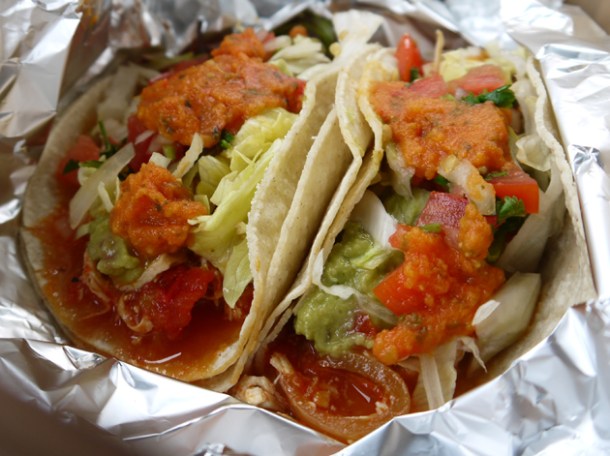 chicken tacos at mexway