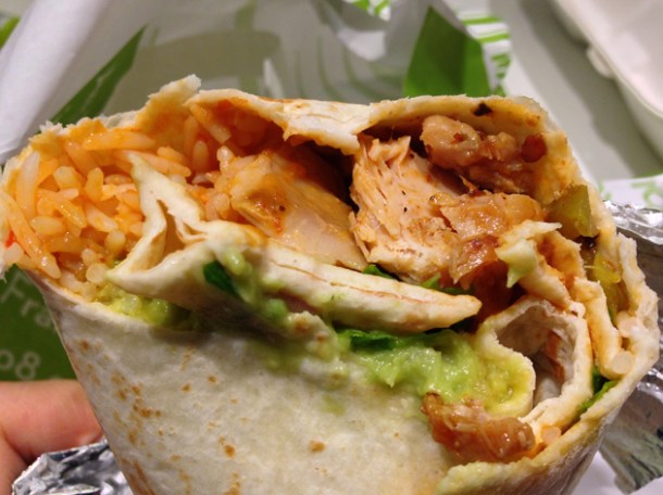 chicken burrito at poncho no 8