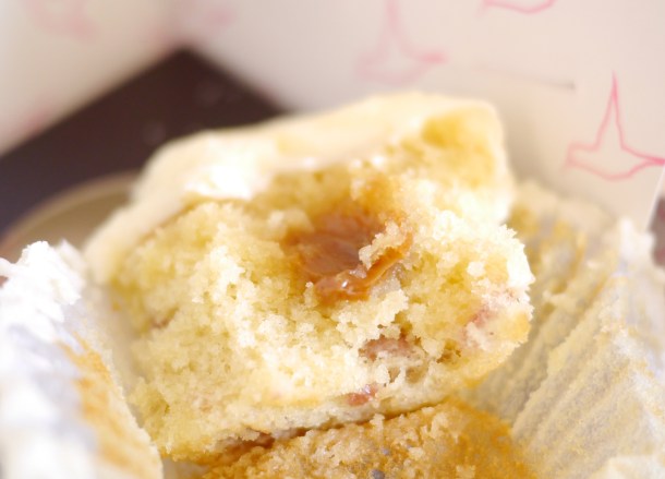 salted caramel cupcake centre hummingbird bakery