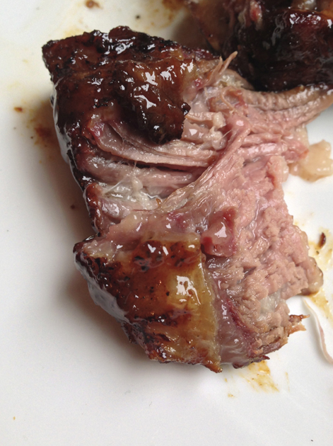 jacob's ladder beef rib at bbq whiskey beer